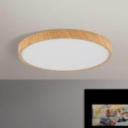 Bully LED-loftlampe med træ-look, Ø 28 cm