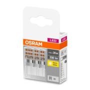 OSRAM LED-stiftsokkelpære G9 1,9W 2.700K klar 3 enheder