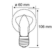 LED-pære E27 5W filamentpære 2.700K klar dæmpbar