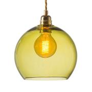 EBB & FLOW Rowan hængelampe guld/olivengrøn Ø 22cm