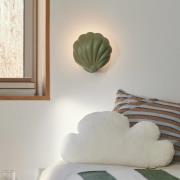 Væglampe Konchi med kabel og stik, grøn