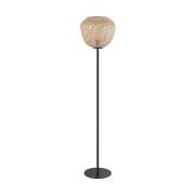 Gulvlampe Dembleby i træ, naturfarver