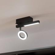 LED-loftspot Cardillio 2 sort med en ring