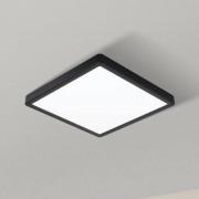 LED-loftslampe Fueva 5, IP20 sort 21x21cm