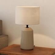 Capalbio bordlampe, sandfarvet fod/hvid skærm
