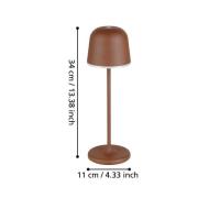 Mannera LED-bordlampe med batteri, rustbrun