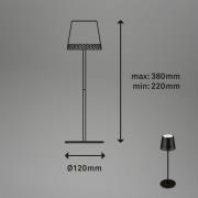 Kiki LED-bordlampe, sort, IP44, 3.000K