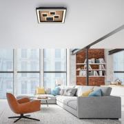 Paul Neuhaus LED-loftlampe Eliza, olieret eg, 48 x 48 cm