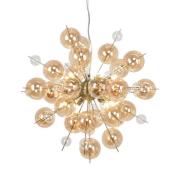 Hængelampe Explosion med ravfarvede kugler