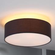Lindby loftlampe Sebatin, Ø 40 cm, grå, stof, E27
