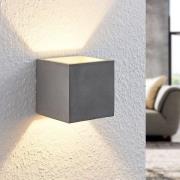 Lindby væglampe Nellie, grå, beton, 11,5 cm bred