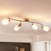 Lindby spotlight Arda, 70 cm, 4 lyskilder, nikkel, glas, E14