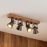 Lindby loftspot Grandesa, 35 cm, 4 lyskilder, træ, metal