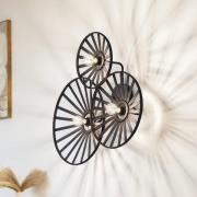 Lindby væglampe Evandor, sort, bambus, 3-lys, E27