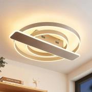 Lucande Linetti LED-loftlampe, rund, nikkel