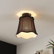 Lucande Binta stof-loftlampe, vintage, sort