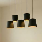 Lucande Thamila-hængelampe, sort, guld, jern