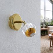 Lucande Kilio LED-spot med glasskærm, guld