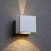 Lucande udendørs LED-væglampe Jarno, hvid, metal, 9 cm