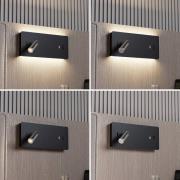 Lucande Kimo LED-væglampe, kantet sort, USB