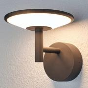 Lucande udendørs LED-væglampe Fenia, antracit, 21 cm, aluminium