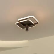Lucande Tival LED-loftlampe, kantet, 34cm, sort