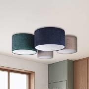 Boucle loftlampe 4 lk blå/grøn/cappuccino/grå