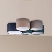 Loftlampe Boucle 6 lyskilder blå/grøn/cappuccino/grå