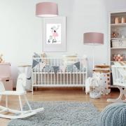 Hængelampe Rosabelle, cylinder rosa 1 lyskilde Ø50cm