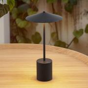 Lindby LED genopladelig bordlampe Ayva, sort, aluminium, IP44