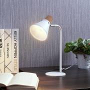 Hvid bordlampe Silva med korkdekoration, 32 cm