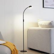 Lindby LED-gulvlampe Maori, 140 cm, sort, CCT, dæmpbar