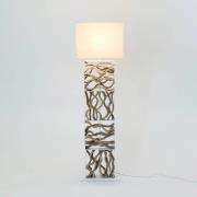 Tremiti gulvlampe, træfarvet/beige, højde 160 cm, træ
