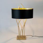 Elba oval bordlampe, guld/sort, højde 75 cm, jern
