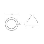 BRUMBERG Biro Circle Ring5 Ø 45 cm op/ned CA sort 4000 K