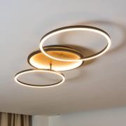 Kiru LED-loftlampe, fyrretræ, længde 87,4 cm, 2 lyskilder, træ