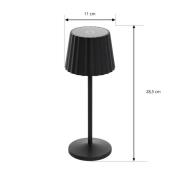 Lindby genopladelig LED-bordlampe Esali, sort, sæt med 3 stk