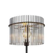 Gorley gulvlampe, højde 152 cm, røggrå, glas/metal