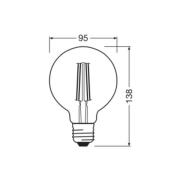 OSRAM LED Vintage 1906, G95, E27, 6,5 W, guld, 2.400 K, dim.