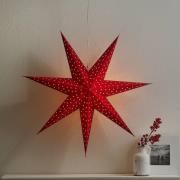 Stjerne Clara til ophæng, fløjlslook Ø 75 cm, rød