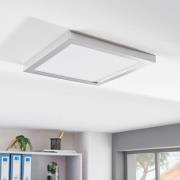 Solvie LED-loftlampe, sølv, kantet, 30 x 30 cm