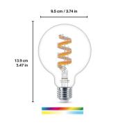 WiZ G95 LED-filamentpære globe WiFi E27 6,3 W RGBW