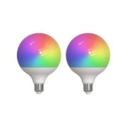 Prios Smart LED, 2, E27, G125, 9W, RGBW, CCT, mat, Tuya