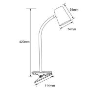 Adda LED-bordlampe med klemme hvid dæmpes i 3 trin