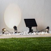 Lindby LED-lampe med jordspyd Malida, sæt med 3, sort