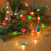 Lindby LED lyskæde Motje, kugler, rød, grøn, 320 cm