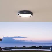 Lindby LED udendørs loftslampe Niniel, sort/hvid, rund