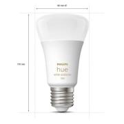 Philips Hue White Ambiance E27 8 W LED-pære, 2 stk