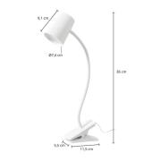 Lindby Ailina LED-bordlampe, klemmefod, hvid