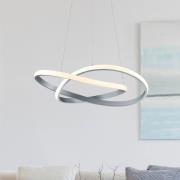 LED-pendel Course, mat nikkel, 3.000 K, Ø 60 cm, metal